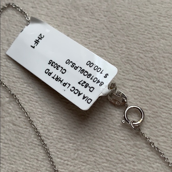 NWT Diamond Accent Sterling Silver Heart Necklace - Picture 4 of 8